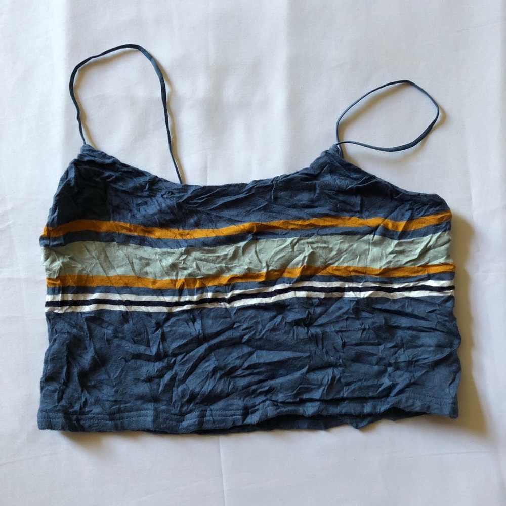 Women Basic Size L Orange And Gray Color Sleeveless Top - 1087